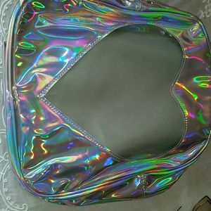 Pink Haley Gorgeous Silver Mettalic Backpack